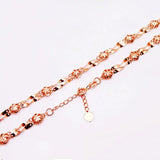 Purple Double Flower Chunky Necklace 14K Rose Chain