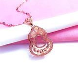 Purple Gourd Necklace Pendant 14K Rose Chinese Style Jewelry