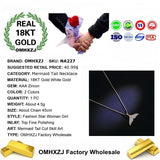 European Woman Party Birthday Mermaid Tail Zircon Necklace