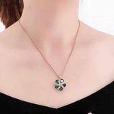 Purple Gemstone Flower Pendant Necklace 14K Rose Green Palace Ladies Jewelry