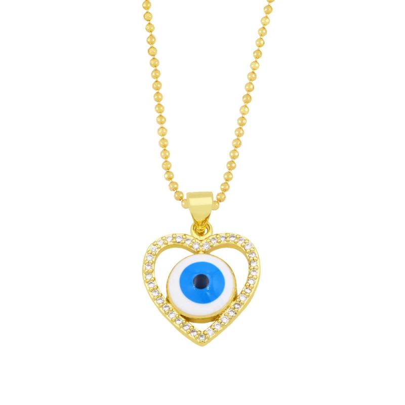 Geometric Love Five-pointed Star Eye Necklace Sweater Chain Female