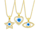 Geometric Love Five-pointed Star Eye Necklace Sweater Chain Female
