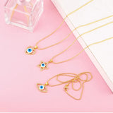 Geometric Love Five-pointed Star Eye Necklace Sweater Chain Female