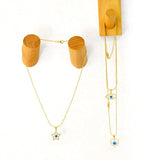 Geometric Love Five-pointed Star Eye Necklace Sweater Chain Female