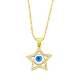Geometric Love Five-pointed Star Eye Necklace Sweater Chain Female