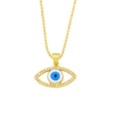 Geometric Love Five-pointed Star Eye Necklace Sweater Chain Female