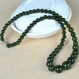 6-14mm Dark Jasper Tower Beads Necklace Fine Gemstone