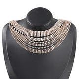 Exaggerated Alloy Diamond Multilayer Necklace Women's Necklace