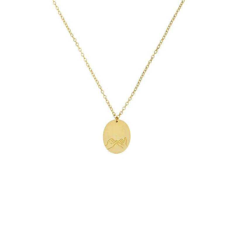 925 Silver Hand in Hand Pendant Necklace