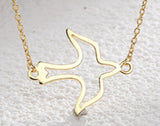 925 Sterling Silver Sweet Hollow Bird Pendant Necklace