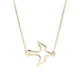 925 Sterling Silver Sweet Hollow Bird Pendant Necklace