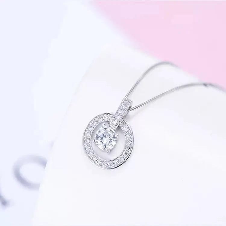 925 Silver CZ Ruyi Short Clavicle Chain Necklace Jewelry