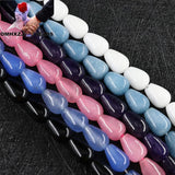 OMH Z36 8X12 Water Droplets Natural Jade Beaded Diy Accessories