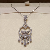 European Woman Party Birthday Wedding Gift Round Tassel Zircon Necklace