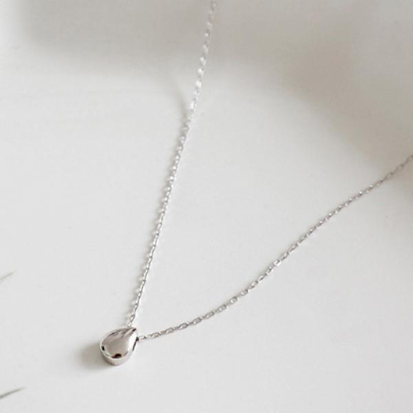 Korea 925 Silver Water Drop Pendant Necklace
