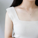Korea 925 Silver Water Drop Pendant Necklace