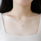 Korea 925 Silver Water Drop Pendant Necklace