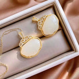 Diamond Hetian Chalcedony Pendant Hollow Charm Chinese Jewelry