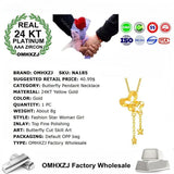 European Woman Girl Party Wedding Gift Butterfly Tassel Pendant Necklace