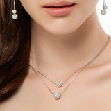 Zircon 925 Sterling Silver Pendant Necklace NA07