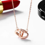 European Zircon Heart Pendant Necklace