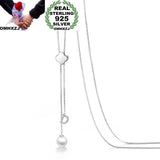 European Pearl Tassel Zircon S925 Silver Pendant Necklace