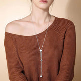 European Pearl Tassel Zircon S925 Silver Pendant Necklace