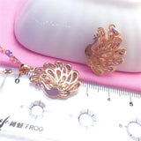 Purple Plated 14K Rose Ethnic Peacock Necklace Pendant