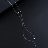 European Woman Pearl Tassel Pendant Necklace