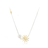 18KT Rose Pendant Necklace with Sun Flower Design
