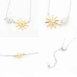 18KT Rose Pendant Necklace with Sun Flower Design