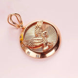 Rose Gold Peng Bird Pendant Couple Necklace Party Jewelry
