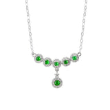 Natural Chrysoprase Pendant Tassel Necklace for Chinese Wedding