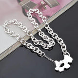 Sterling Silver Dog Chain Necklace for Women, Wedding Gift