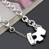 Sterling Silver Dog Chain Necklace for Women, Wedding Gift