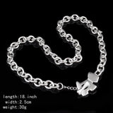 Sterling Silver Dog Chain Necklace for Women, Wedding Gift