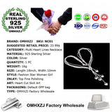 925 Sterling Silver Heart Lines Necklace for Women