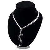 925 Sterling Silver Heart Lines Necklace for Women