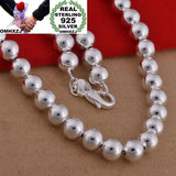 925 Sterling Silver Round Beads Chain Necklace