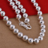 925 Sterling Silver Round Beads Chain Necklace