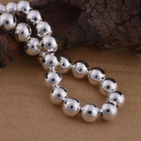 925 Sterling Silver Round Beads Chain Necklace