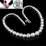 925 Sterling Silver Beads Chain Necklace for Women