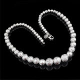 925 Sterling Silver Beads Chain Necklace for Women