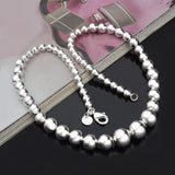 925 Sterling Silver Beads Chain Necklace for Women