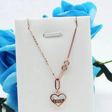 Rose Gold Heart LOVE Necklace for Women