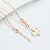 Rose Gold Heart LOVE Necklace for Women