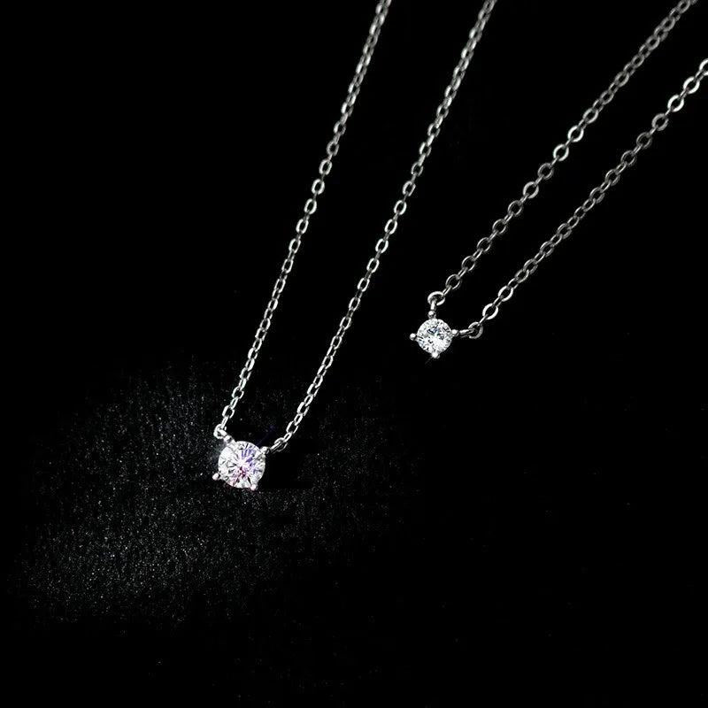 925 Silver Crystal Zircon Pendant Necklace Women
