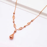 Purple Chains Necklace 14K Rose Water Drop Pendant