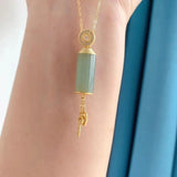 Silver Inlaid Hetian Chalcedony Pendant Necklace