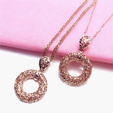 Purple 14K Rose Round Necklace for Women Pendant Jewelry